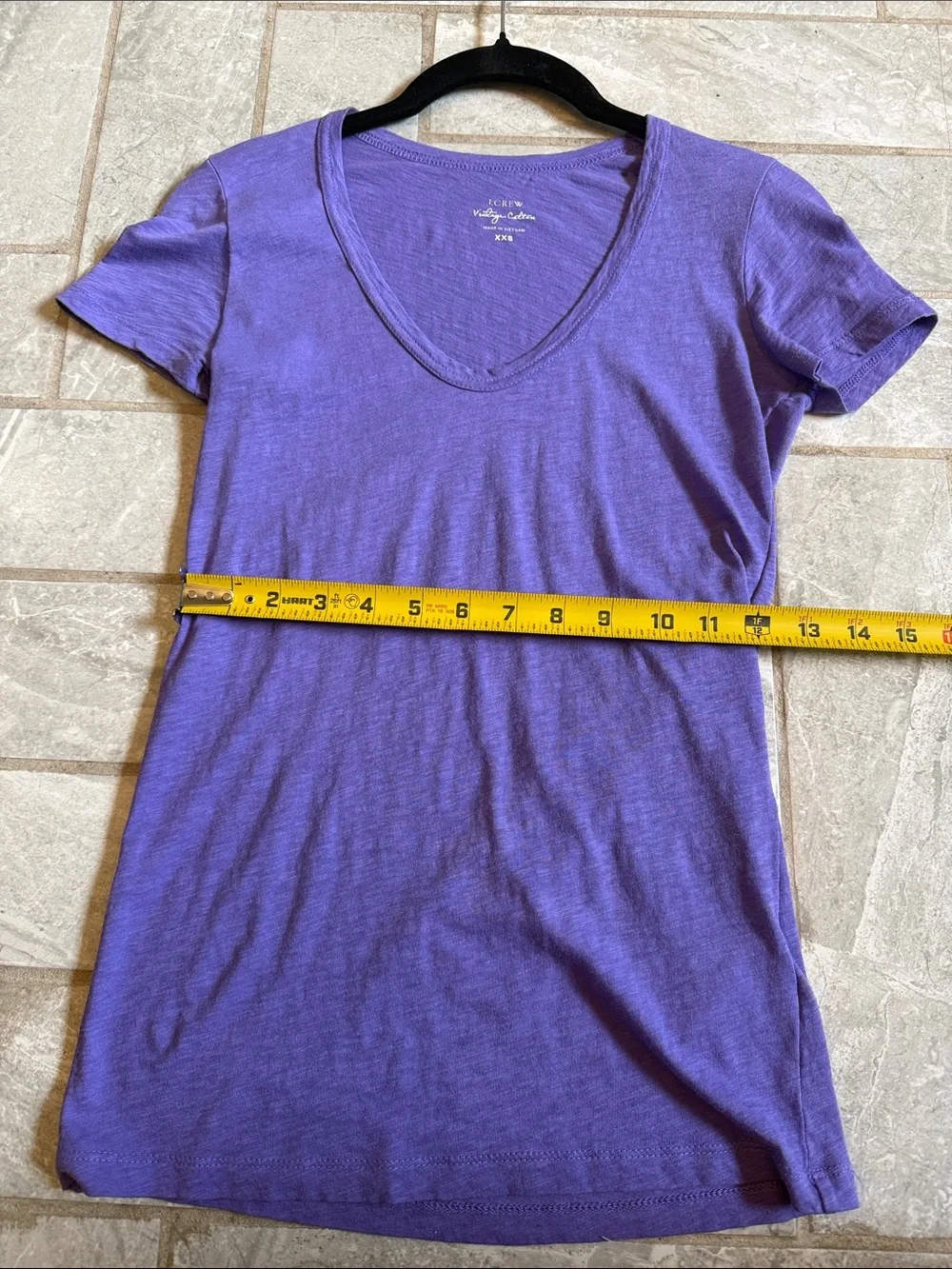 J. Crew 100% Cotton Purple V-Neck Tissue Short Sleeve Tee